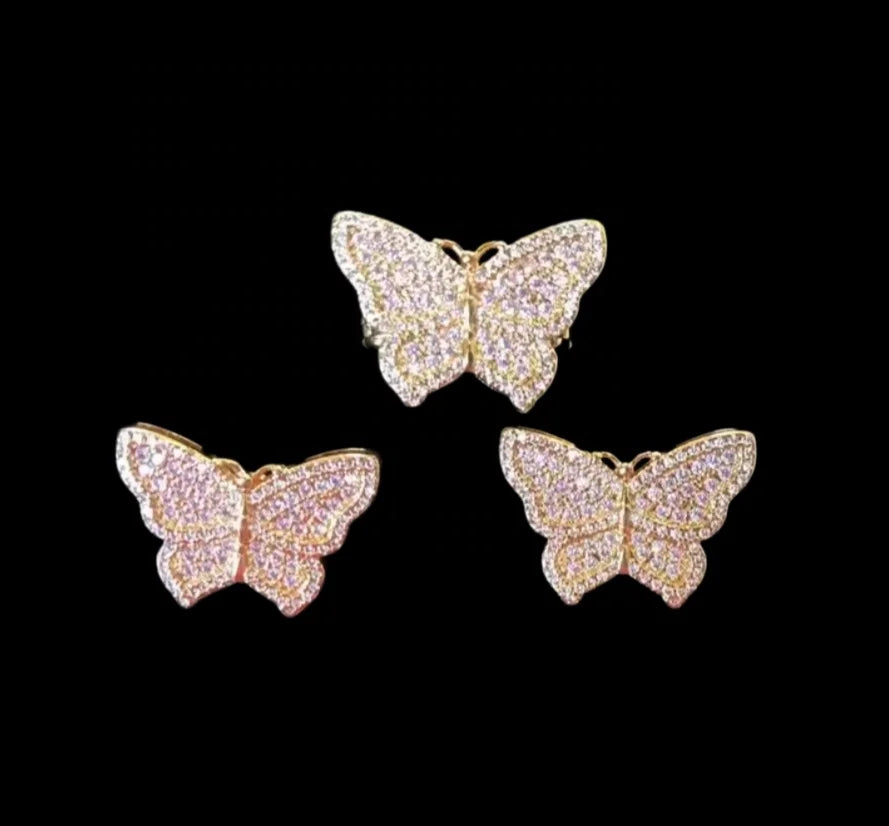 New Baddie Pink CZ Butterfly Set 🎀